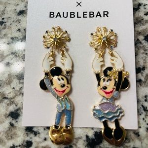 Disney x Baublebar 50th anniversary Mickey Minnie earidescent earrings nib